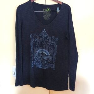 Eco Malibu organic Love Earth long sleeve tee shirt XL